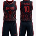 Orion Cyber-Hex Coral-Black Basketball Kit