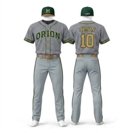 Orion Heather Gray & Forest Green Baseball Uniform