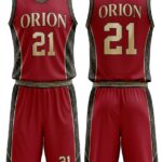 Orion Crimson-Gold Basketball Uniform