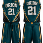 Orion Deep Teal & Gold Basketball Uniform