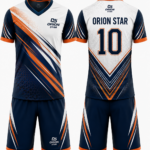 Orion Star Navy Blue, Orange & White Volleyball Kit