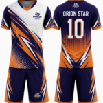 Orion Star Navy Blue, Orange & White Volleyball Kit