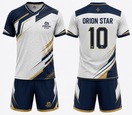 Orion Star Navy Blue, Gold & White Rugby Kit