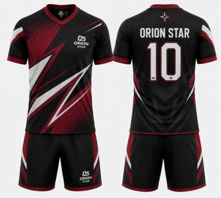 Orion Star Black, Crimson & White Rugby Kit