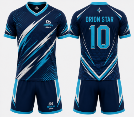 Orion Star Navy Blue, Cyan & White Rugby Kit
