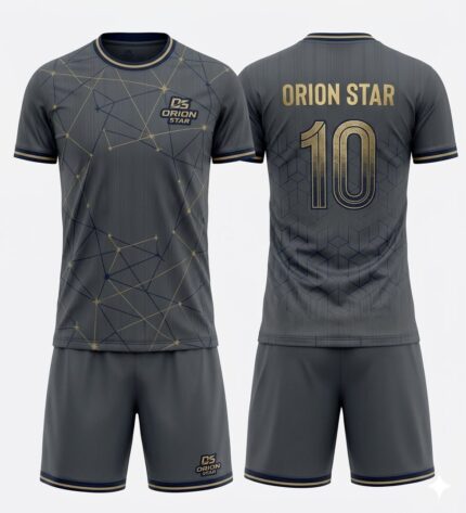 Orion Star Charcoal Grey, Gold & Navy Soccer Kit