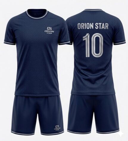 Orion Star Navy Blue & Silver Soccer Kit
